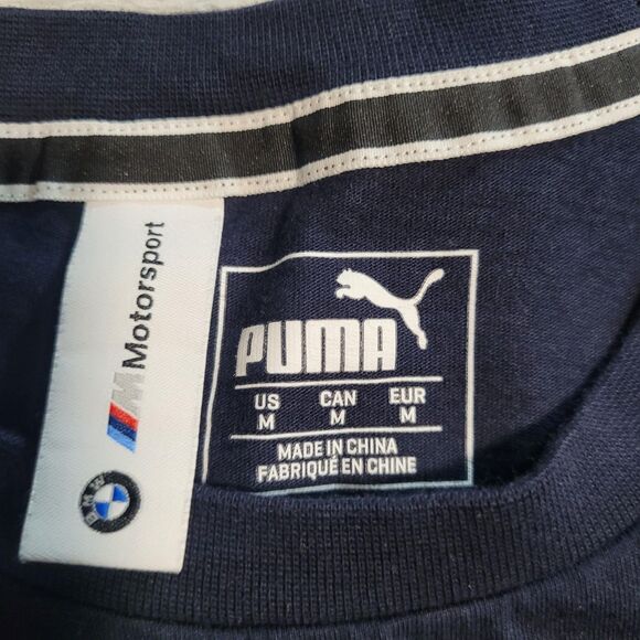 Puma BMW M Motorsport Shirt Mens Medium Blue Graphic Racing Short Sleeve - Picture 4 of 10